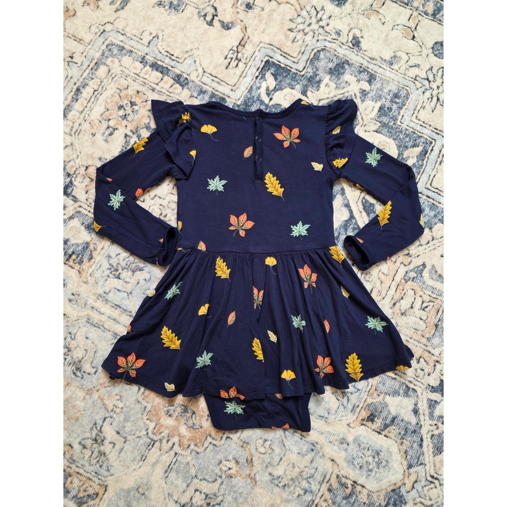 Kyte Baby 3T Long Sleeve Twirl Bodysuit Dress Fall Discontinued Foliage Print - Picture 4 of 4